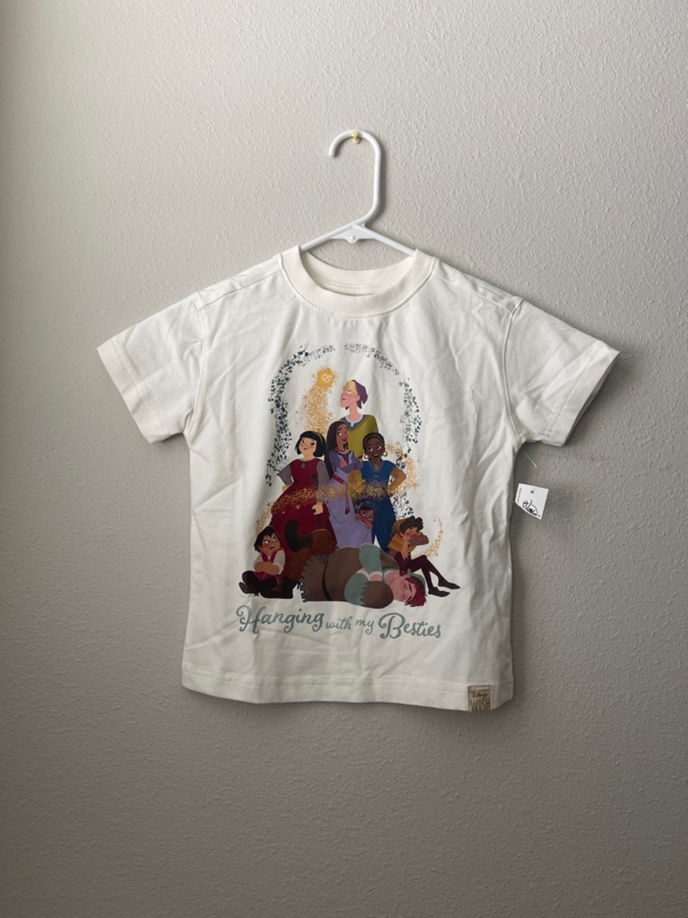 Disney Cream Short Sleeve Tee with Multicolor Princess Group Graphic